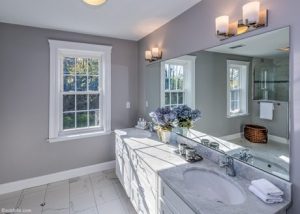 EckFoto Real Estate Photography, Master Bathroom at 334 Concord Avenue, Lexington, MA